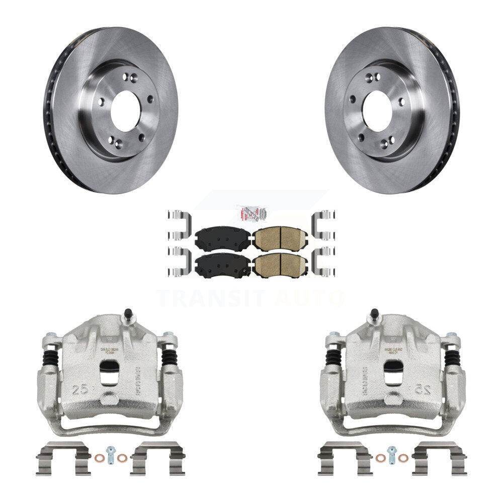 Front Disc Brake Caliper Rotors And Ceramic Pads Kit For 2010-2011 Kia Soul 2.0L KC8-100623N