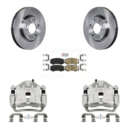 Front Disc Brake Caliper Rotors And Ceramic Pads Kit For 2010-2011 Kia Soul 2.0L KC8-100623N