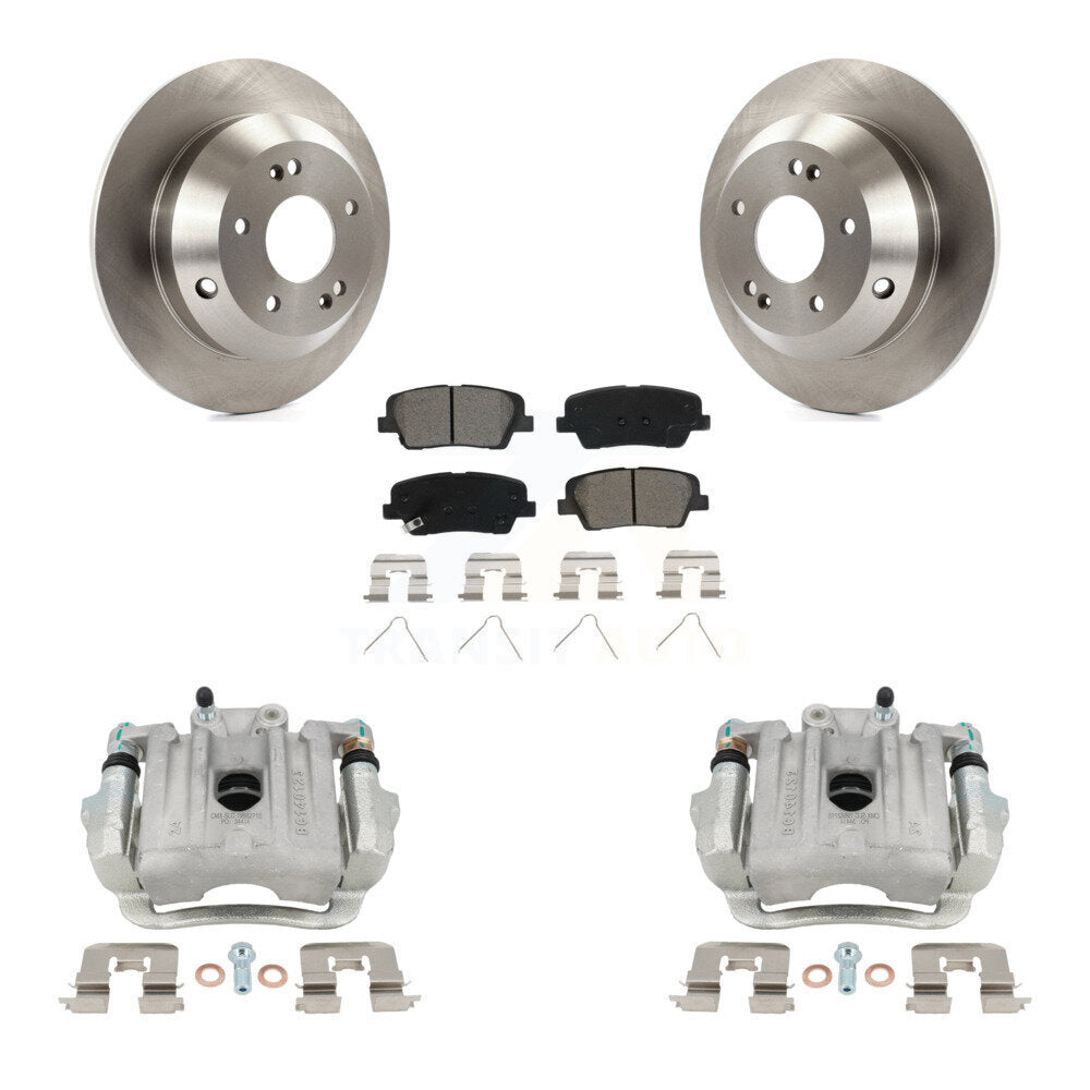 Rear Brake Caliper Rotors & Semi-Metallic Pad Kit For Kia Sorento Hyundai Santa Fe Sport KC8-100623S