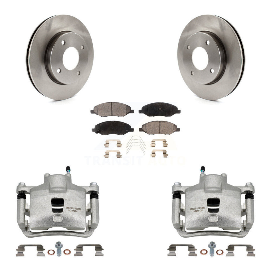 Front Disc Brake Caliper Rotors And Ceramic Pads Kit For 2009-2011 Nissan Versa 1.6L KC8-100623T