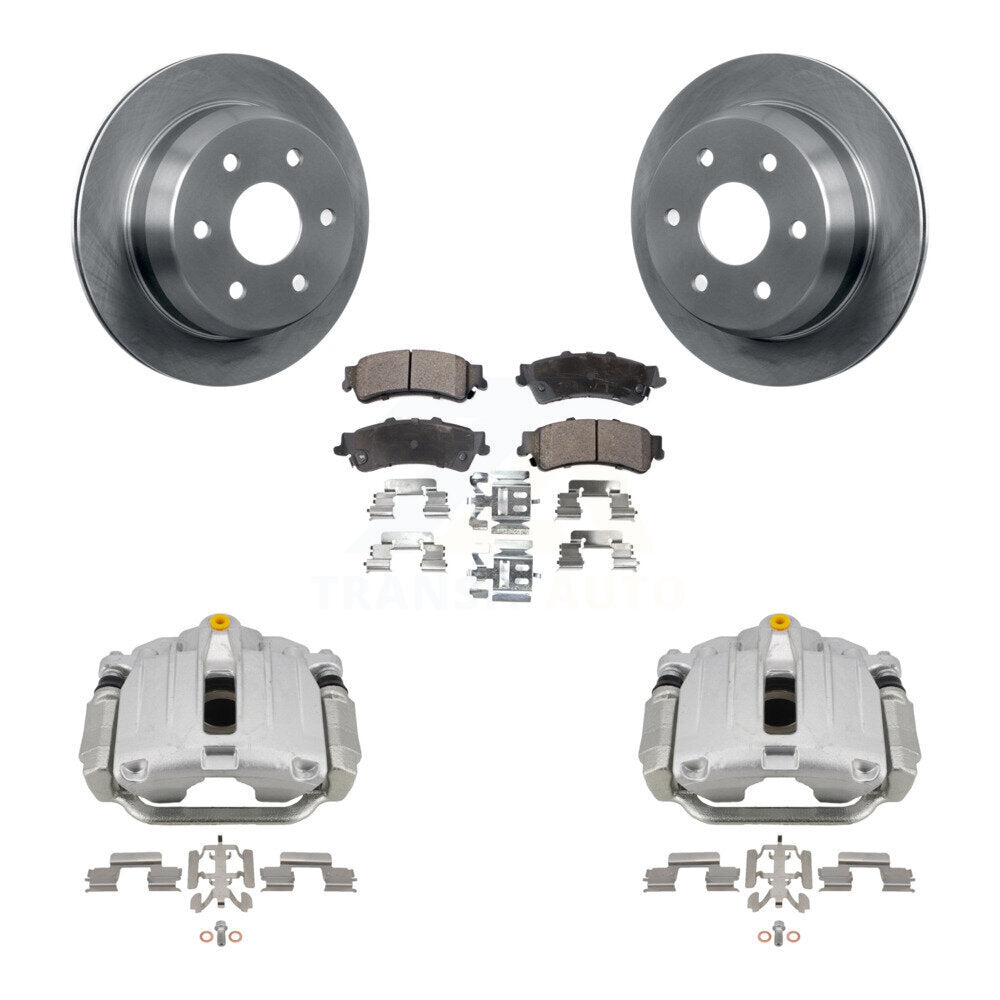 Rear Brake Caliper Rotor & Semi-Metallic Pad Kit For Chevrolet GMC Silverado 1500 Sierra KC8-100624P