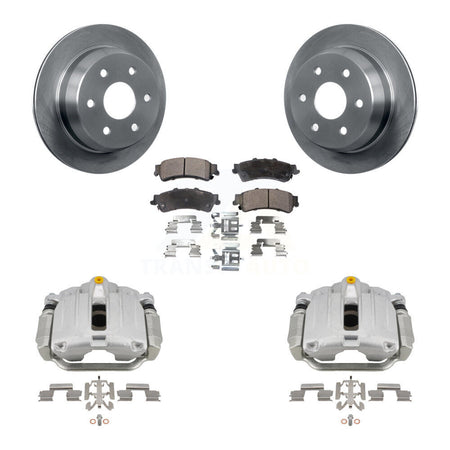 Rear Brake Caliper Rotor & Semi-Metallic Pad Kit For Chevrolet GMC Silverado 1500 Sierra KC8-100624P