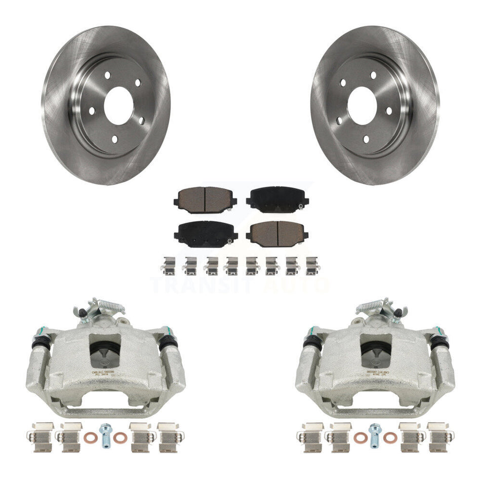 Rear Disc Brake Caliper Rotors And Ceramic Pads Kit For 2017-2018 Dodge Grand Caravan With Single Piston Front KC8-100625C