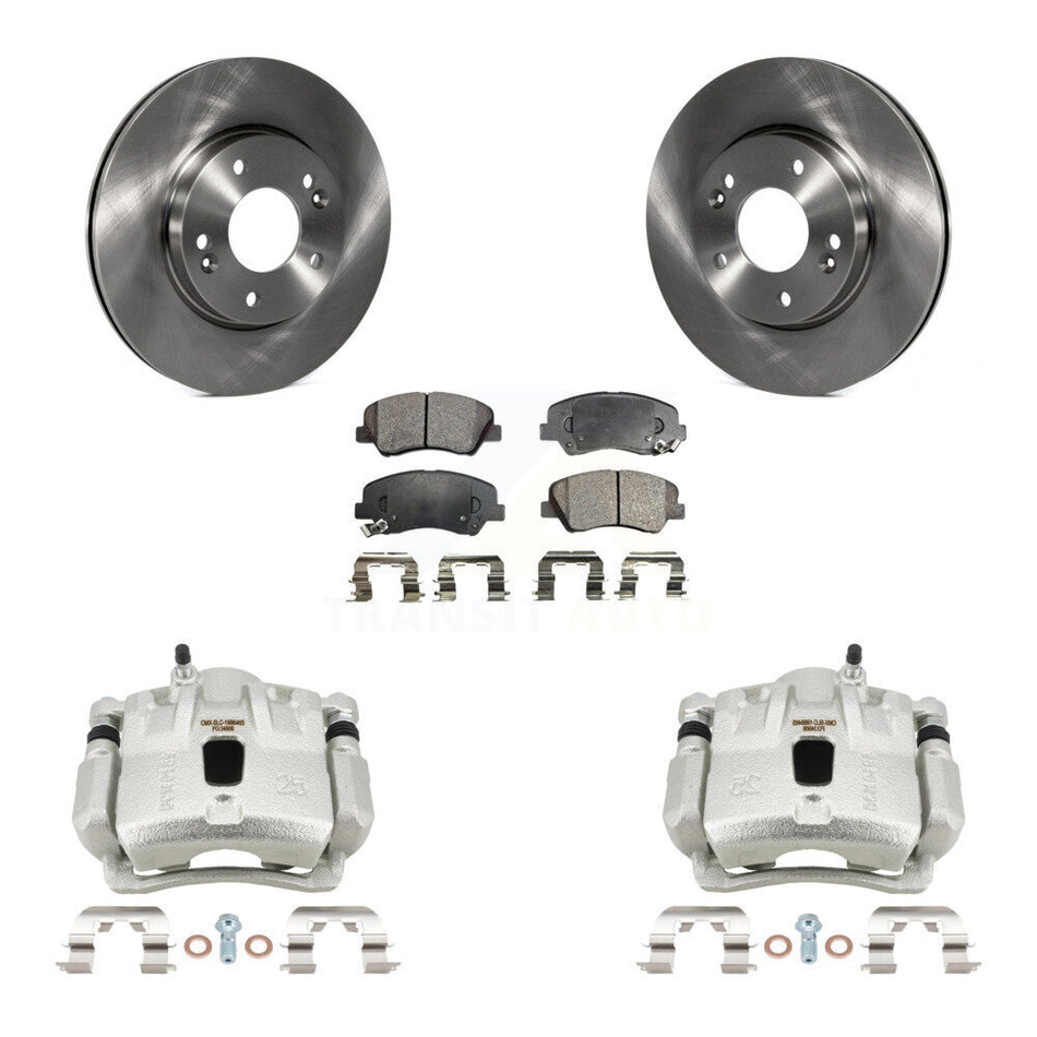 Front Disc Brake Caliper Rotors And Ceramic Pads Kit For 2011-2012 Hyundai Elantra 1.8L KC8-100625T