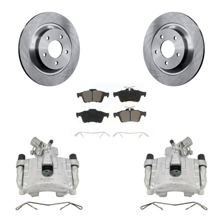 Rear Disc Brake Caliper Rotors And Ceramic Pads Kit For Mazda 5 KC8-100626C by Transit Auto