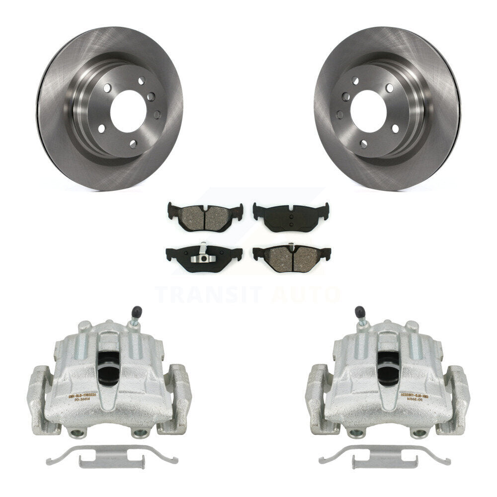 Rear Disc Brake Caliper Rotors And Semi-Metallic Pads Kit For BMW 328i 325i 323i KC8-100627S by Transit Auto