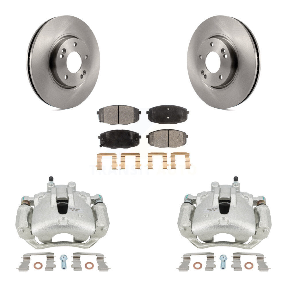 Front Disc Brake Caliper Rotors And Ceramic Pads Kit For Kia Forte5 2.0L KC8-100627T by Transit Auto