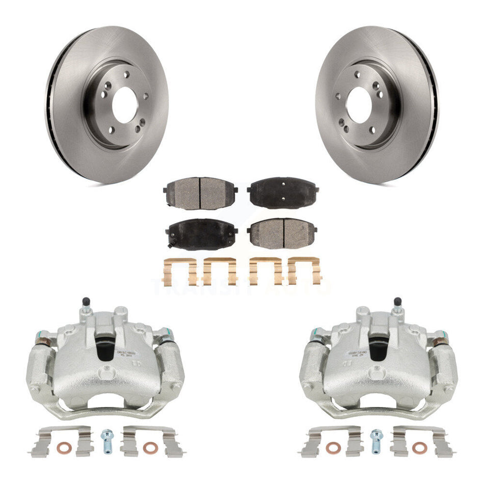 Front Disc Brake Caliper Rotors And Ceramic Pads Kit For Kia Forte5 2.0L KC8-100627T