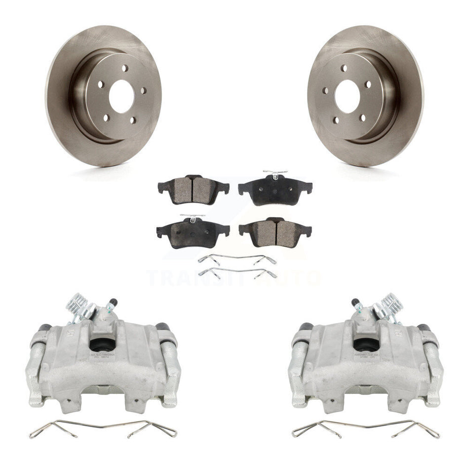 Rear Disc Brake Caliper Rotors And Semi-Metallic Pads Kit For Ford Escape C-Max KC8-100628P