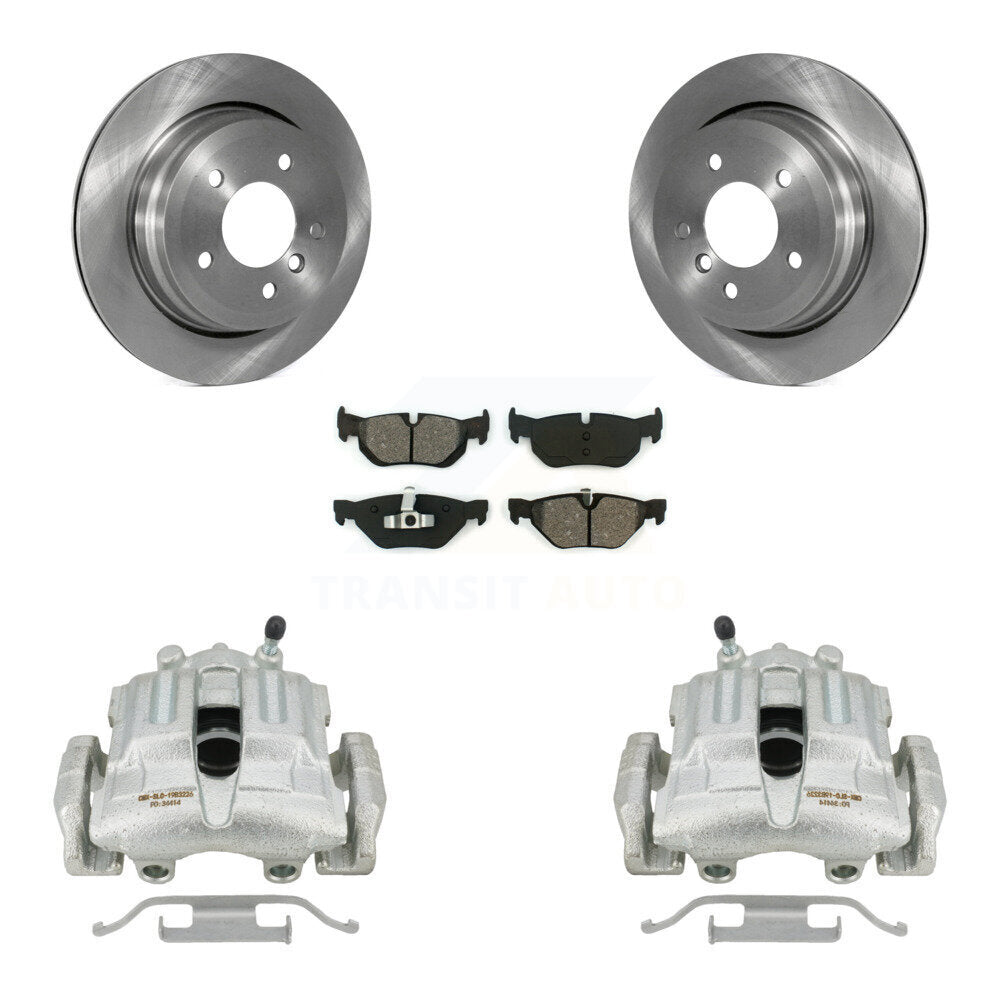 Rear Disc Brake Caliper Rotors And Semi-Metallic Pads Kit For BMW 328i xDrive X1 328xi 325xi KC8-100628S by Transit Auto