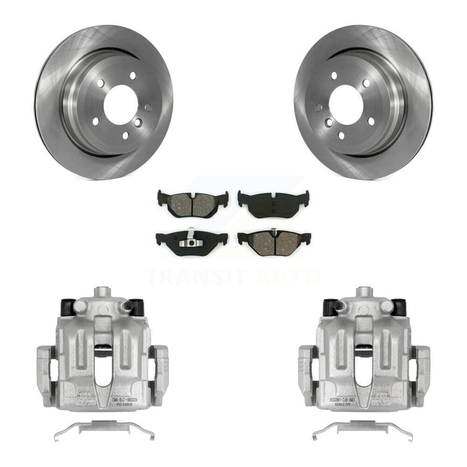 Rear Disc Brake Caliper Rotors And Semi-Metallic Pads Kit For BMW 328i xDrive X1 328xi 325xi KC8-100628S
