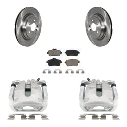 Rear Disc Brake Caliper Rotors And Ceramic Pads Kit For 2014-2015 Mercedes-Benz ML350 With Sport Package KC8-100630C