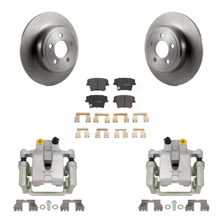 Rear Brake Caliper Rotor Semi-Metallic Pad Kit For Dodge Chrysler 300 Charger Challenger KC8-100630P