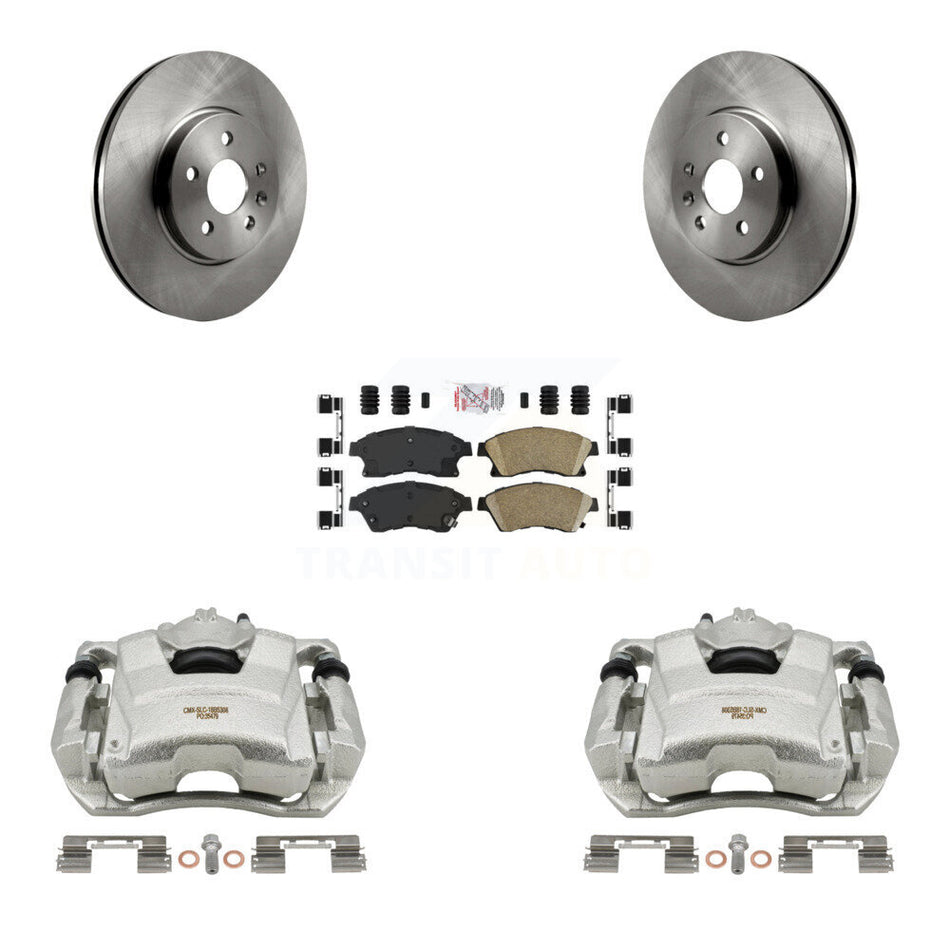 Front Disc Brake Caliper Rotors And Ceramic Pads Kit For 2013-2014 Chevrolet Sonic RS KC8-100631N