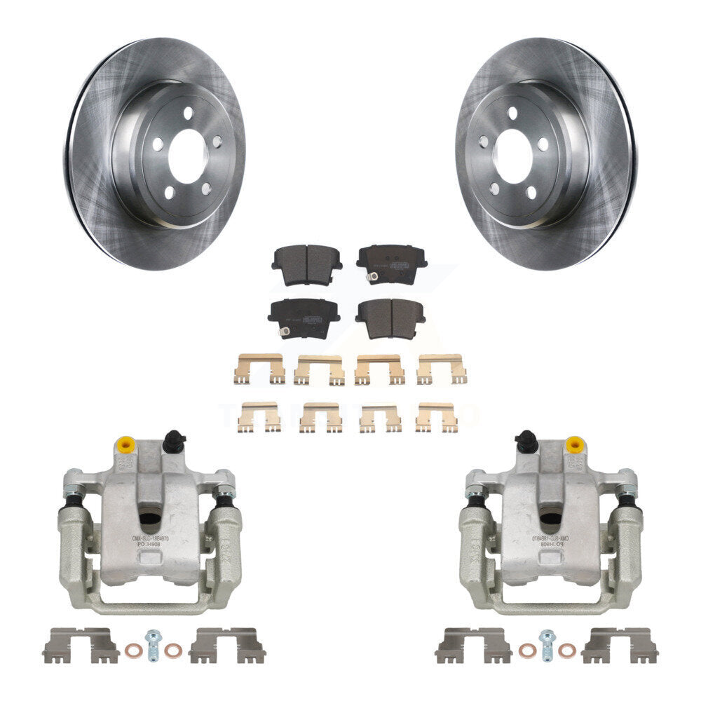 Rear Brake Caliper Rotors Semi-Metallic Pad Kit For Chrysler 300 Dodge Challenger Magnum KC8-100631P