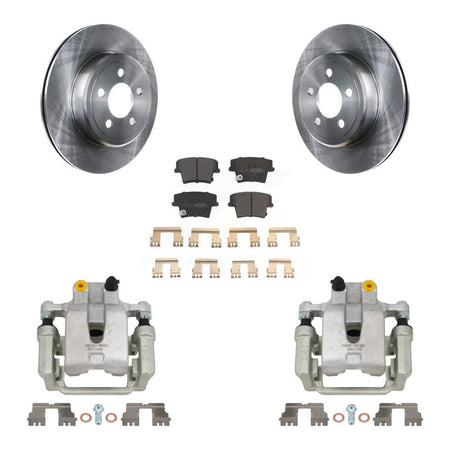 Rear Brake Caliper Rotors Semi-Metallic Pad Kit For Chrysler 300 Dodge Challenger Magnum KC8-100631P