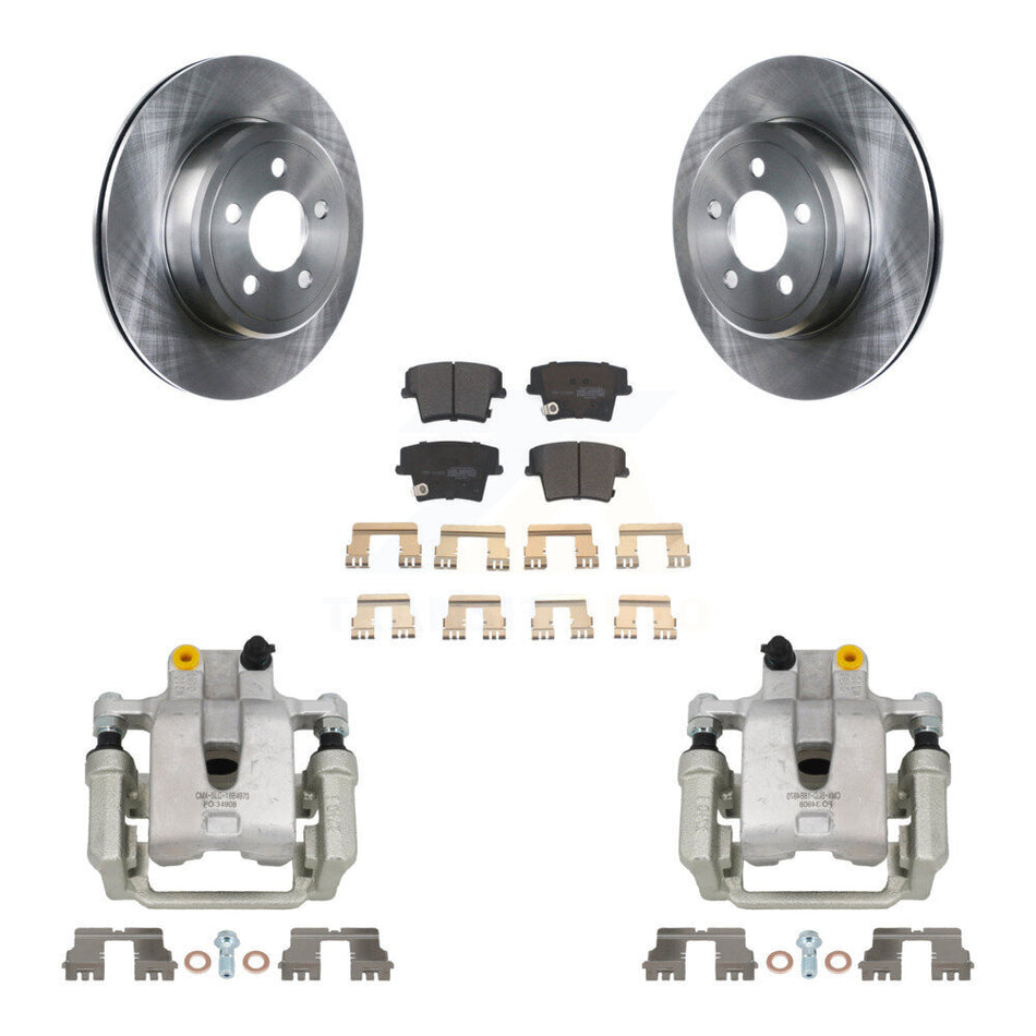 Rear Brake Caliper Rotors Semi-Metallic Pad Kit For Chrysler 300 Dodge Challenger Magnum KC8-100631P