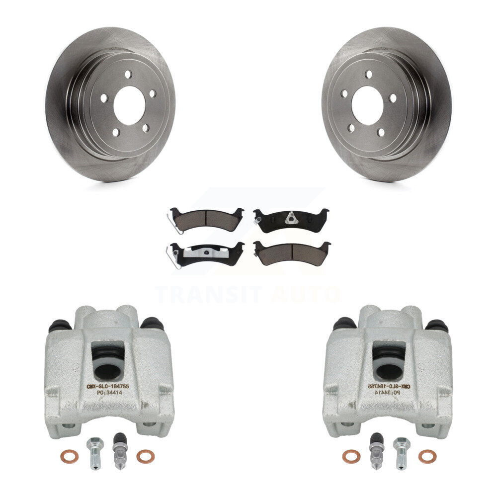 Rear Disc Brake Caliper Rotors And Ceramic Pads Kit For Ford Explorer Sport Trac KC8-100632C by Transit Auto