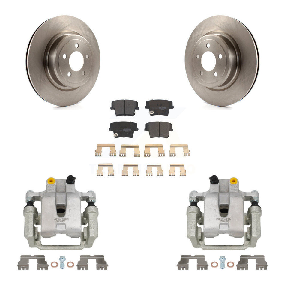 Rear Brake Caliper Rotor And Semi-Metallic Pad Kit For Dodge Charger With Police Package KC8-100632P