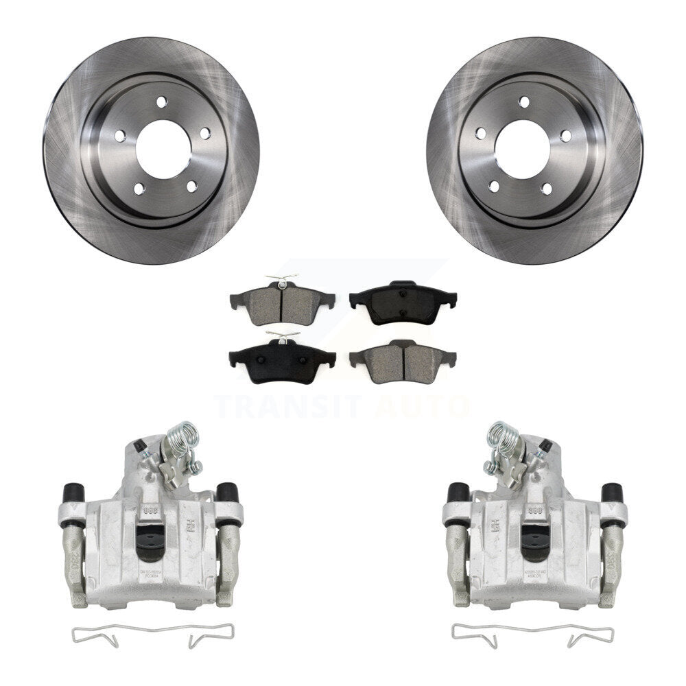 Rear Disc Brake Caliper Rotors And Semi-Metallic Pads Kit For Mazda 3 Sport KC8-100632S