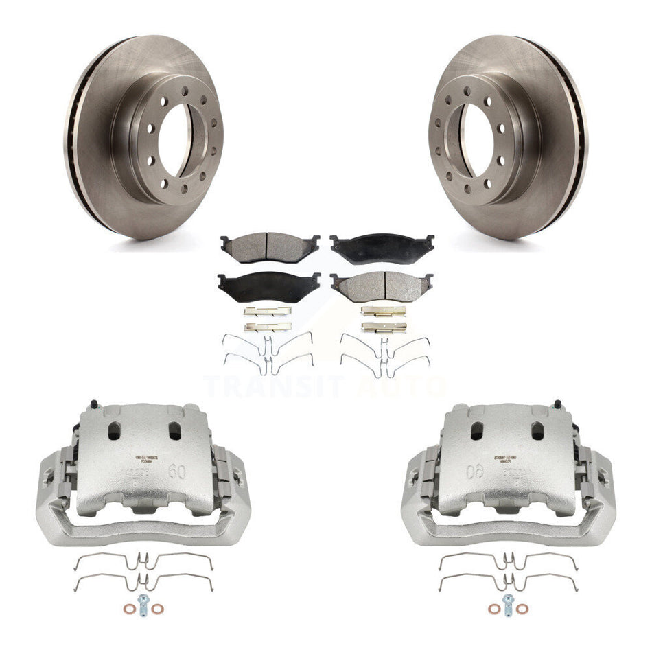 Front Brake Caliper Rotors Ceramic Pad Kit For Ford F-450 Super Duty F-550 International KC8-100632T