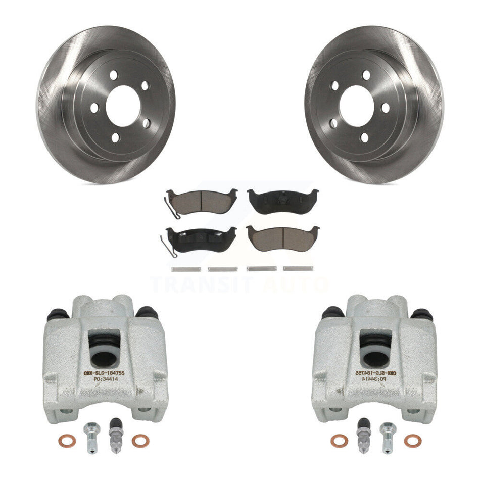 Rear Disc Brake Caliper Rotors And Ceramic Pads Kit For Jeep Liberty Wrangler TJ KC8-100633C by Transit Auto