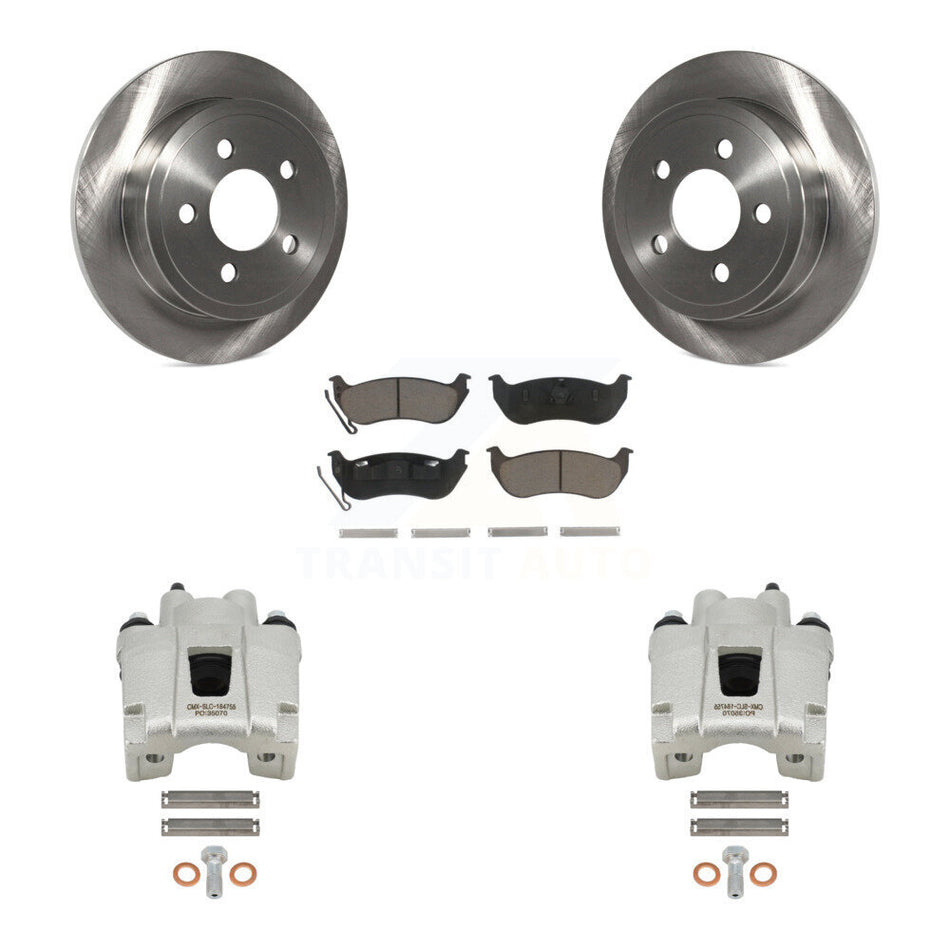 Rear Disc Brake Caliper Rotors And Ceramic Pads Kit For Jeep Liberty Wrangler TJ KC8-100633C