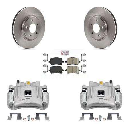 Front Brake Caliper Rotor & Ceramic Pad Kit For 2005 Pontiac G6 With Dual Piston KC8-100633N