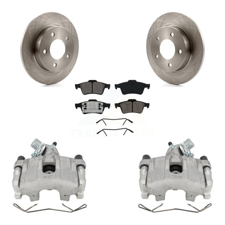 Rear Disc Brake Caliper Rotors And Semi-Metallic Pads Kit For 2004-2005 Mazda 3 2.0L KC8-100633S