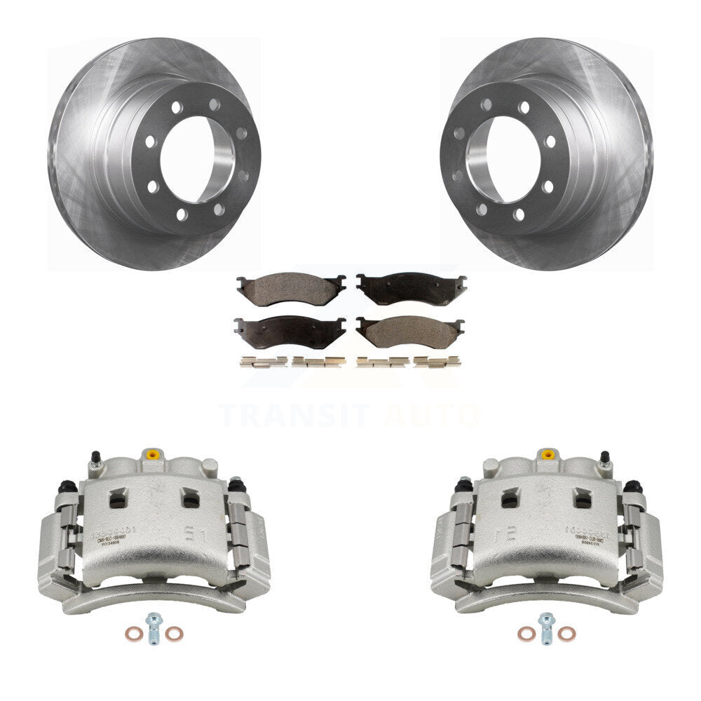 Rear Brake Caliper Rotors Semi-Metallic Pad Kit For Dodge Ram 3500 With Dual Wheels KC8-100635P