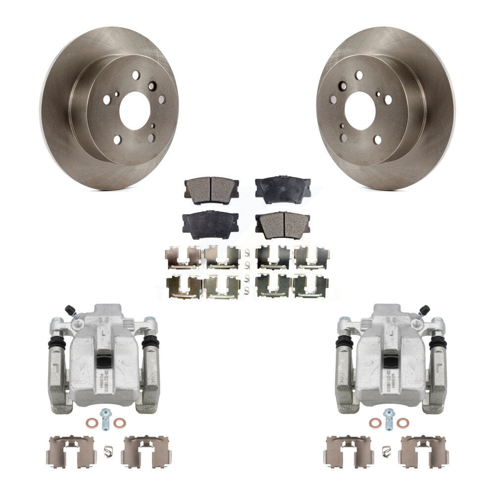 Rear Disc Brake Caliper Rotors Semi-Metallic Pad Kit For Toyota Camry Lexus ES350 Avalon KC8-100636P