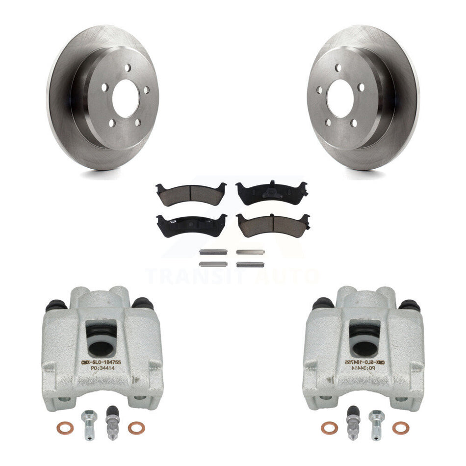 Rear Disc Brake Caliper Rotors And Ceramic Pads Kit For 2001 Mercury Mountaineer From 01 02 KC8-100637C by Transit Auto