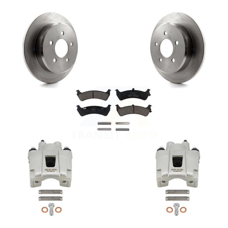 Rear Disc Brake Caliper Rotors And Ceramic Pads Kit For 2001 Mercury Mountaineer From 01 02 KC8-100637C