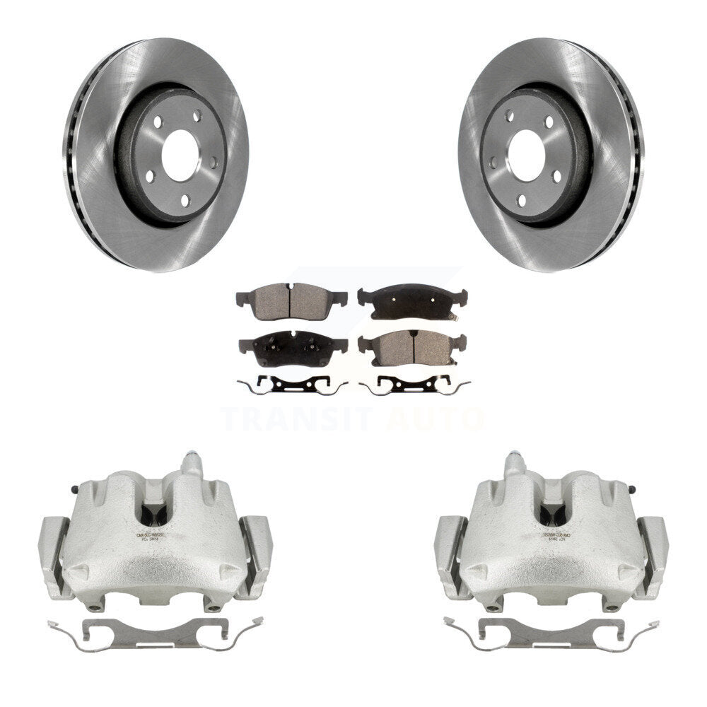 Front Disc Brake Caliper Rotors And Ceramic Pads Kit For Jeep Grand Cherokee Dodge Durango KC8-100637T by Transit Auto