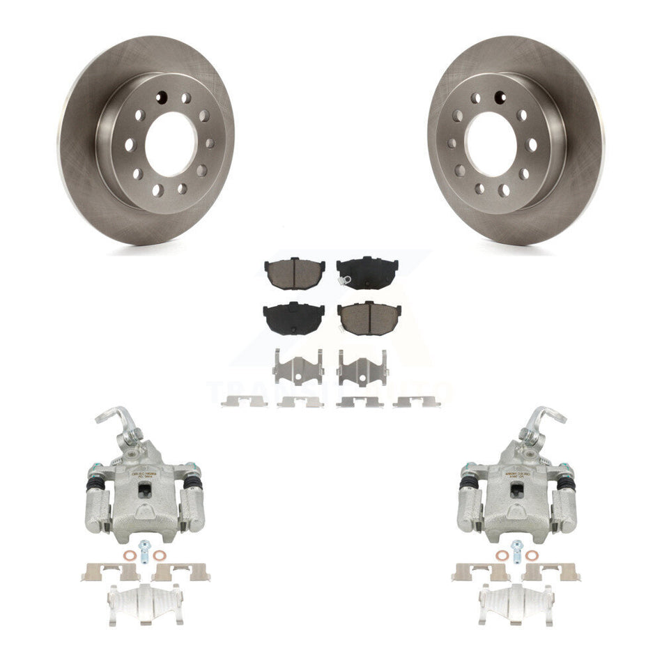 Rear Disc Brake Caliper Rotors And Ceramic Pads Kit For Hyundai Tiburon KC8-100639C by Transit Auto