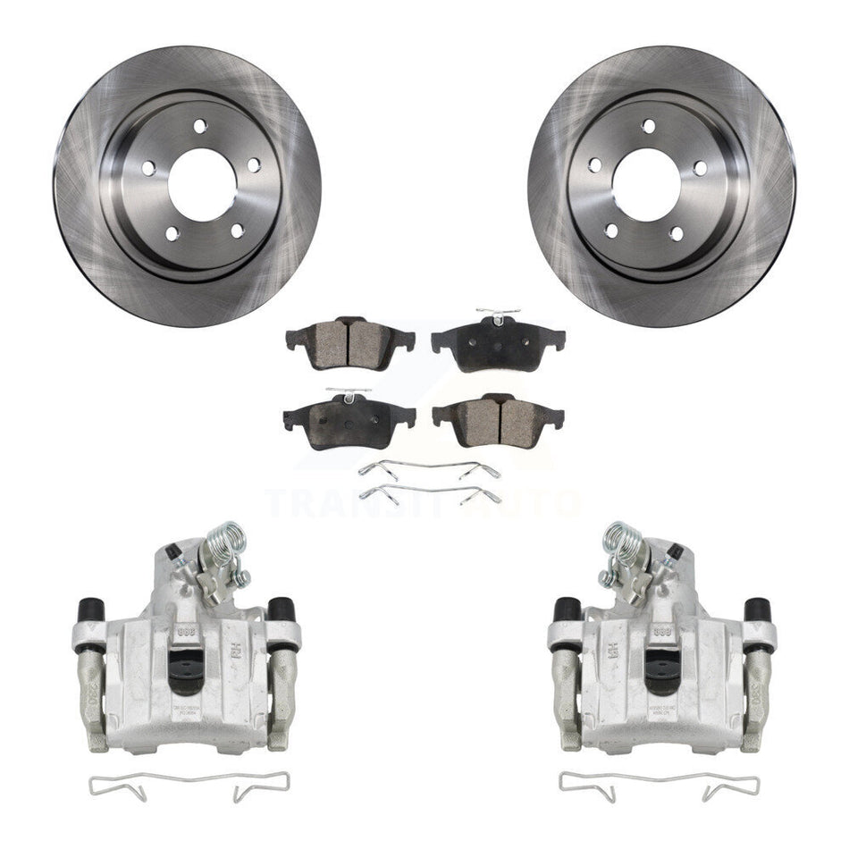 Rear Disc Brake Caliper Rotors And Semi-Metallic Pads Kit For Mazda 3 Sport KC8-100639P