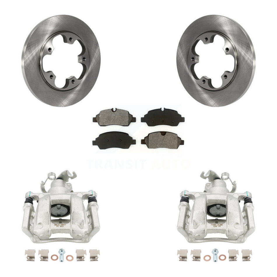 Rear Disc Brake Caliper Rotors Semi-Metallic Pad Kit For Ford Transit-250 Transit-150 HD KC8-100639S