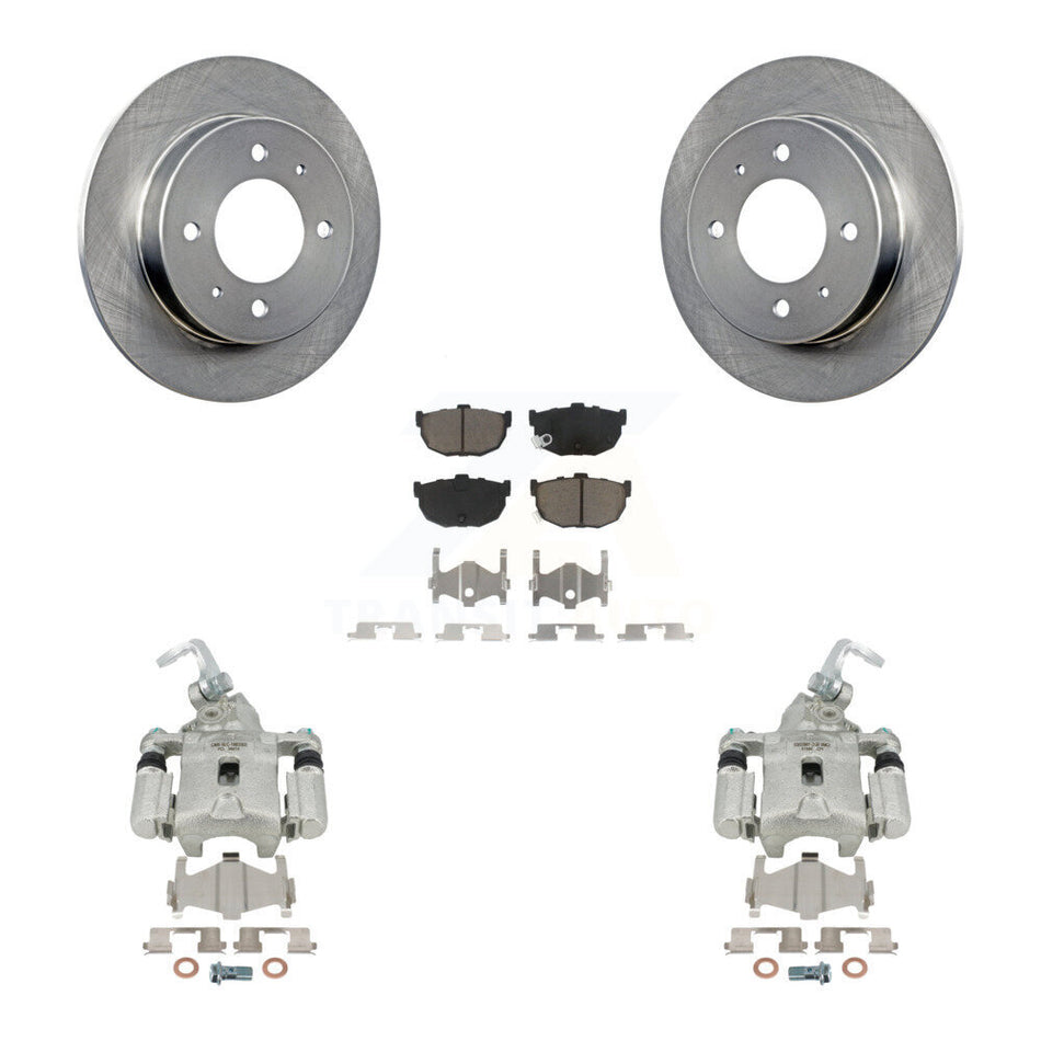 Rear Disc Brake Caliper Rotors And Ceramic Pads Kit For Hyundai Elantra rear brakes KC8-100640C by Transit Auto