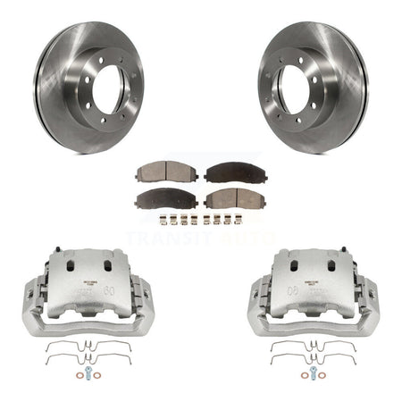 Front Brake Caliper Rotors & Ceramic Pad Kit For Ford F-450 Super Duty With 8 Lug Wheels KC8-100643T