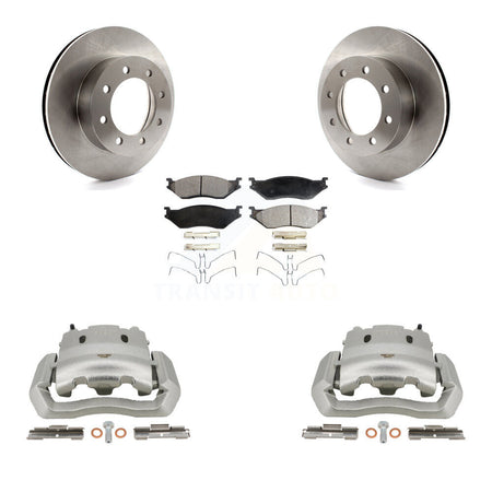 Front Disc Brake Caliper Rotors And Ceramic Pads Kit For Ford E-550 Super Duty Econoline KC8-100647T