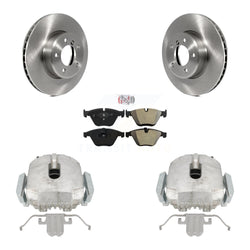 Front Disc Brake Caliper Rotors And Semi-Metallic Pads Kit For 2007 BMW 525i Automatic transmission With 324mm Diameter Rotor From 01 07 KC8-100648N