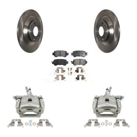 Rear Disc Brake Caliper Rotors And Semi-Metallic Pads Kit For 2013-2015 Mazda CX-5 KC8-100648P