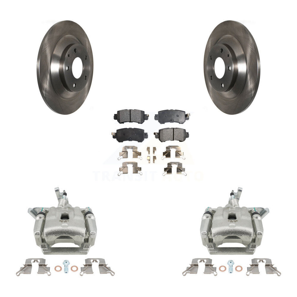 Rear Disc Brake Caliper Rotors And Semi-Metallic Pads Kit For 2013-2015 Mazda CX-5 KC8-100648P
