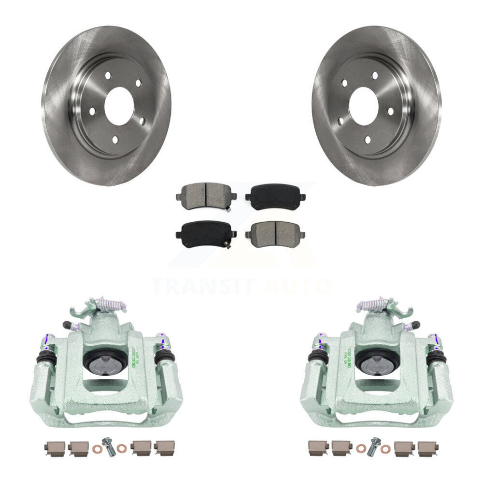 Rear Disc Brake Caliper Rotors And Semi-Metallic Pads Kit For Chrysler Town & Country Dodge Grand Caravan Volkswagen Routan Ram C/V KC8-100648S