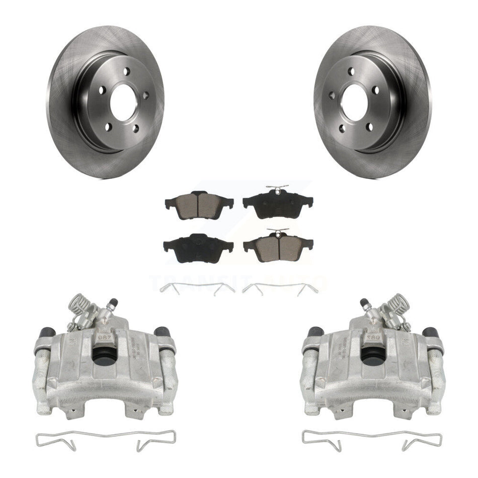 Rear Disc Brake Caliper Rotors And Ceramic Pads Kit For Ford Focus KC8-100649C by Transit Auto