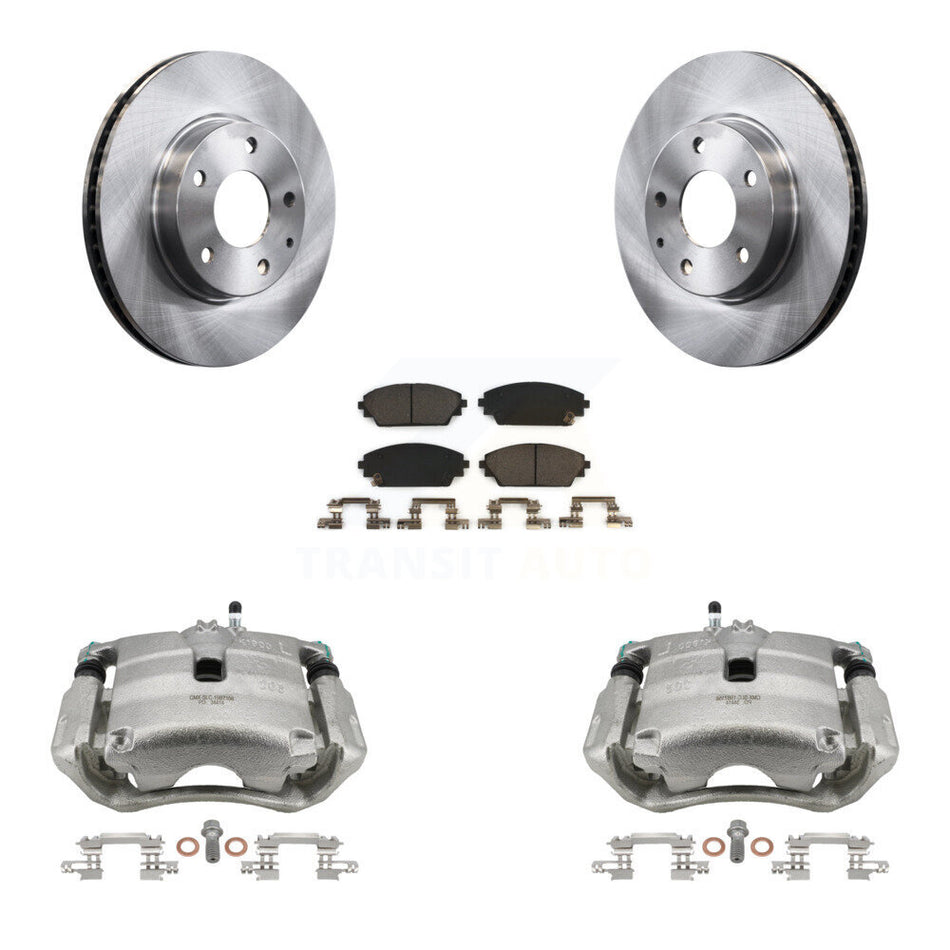 Front Disc Brake Caliper Rotors And Ceramic Pads Kit For 2016-2018 Mazda CX-3 FWD KC8-100649T