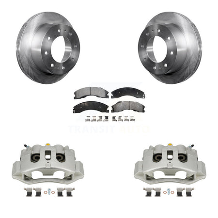 Rear Brake Caliper Rotor And Semi-Metallic Pad Kit For GMC Chevrolet Sierra 2500 HD 3500 KC8-100650P