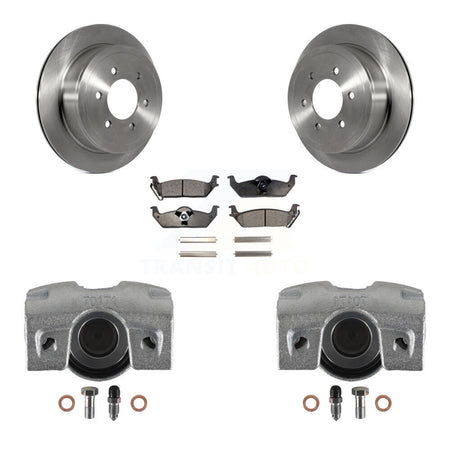 Rear Disc Brake Caliper Rotors And Semi-Metallic Pads Kit For Ford F-150 Lincoln Mark LT KC8-100652P by Transit Auto