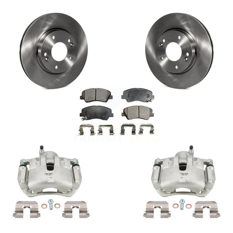 Front Disc Brake Caliper Rotors And Ceramic Pads Kit For 2012 Hyundai Veloster KC8-100653T