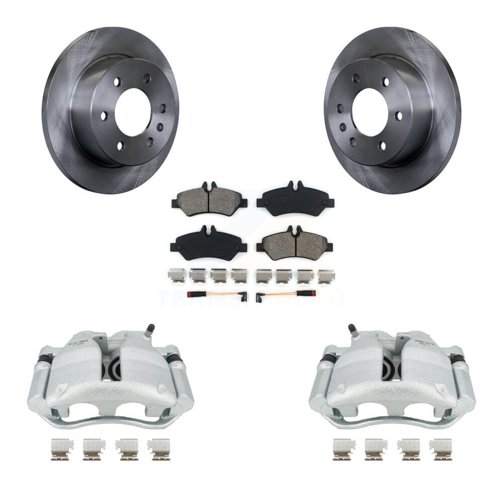 Rear Disc Brake Caliper Rotors And Semi-Metallic Pads Kit For Sprinter 3500 Dodge Freightliner KC8-100655S by Transit Auto